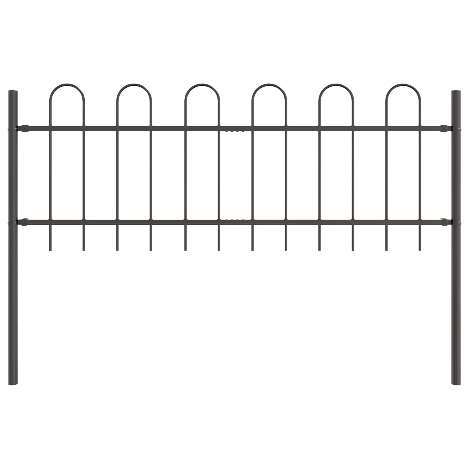Gartenzaun BOXTEL 2 stk. 3,4 x 0,6 m Pulverbeschichteter Stahl