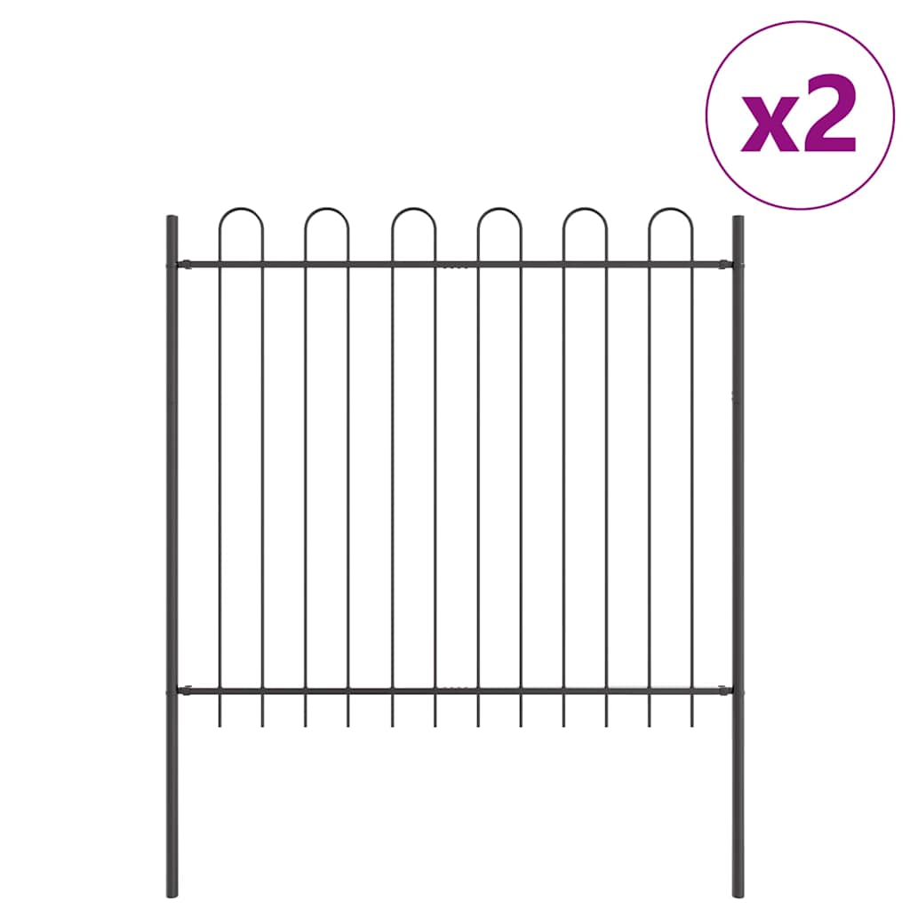 Gartenzaun BOXTEL 2 stk. 3,4 x 1,5 m Pulverbeschichteter Stahl