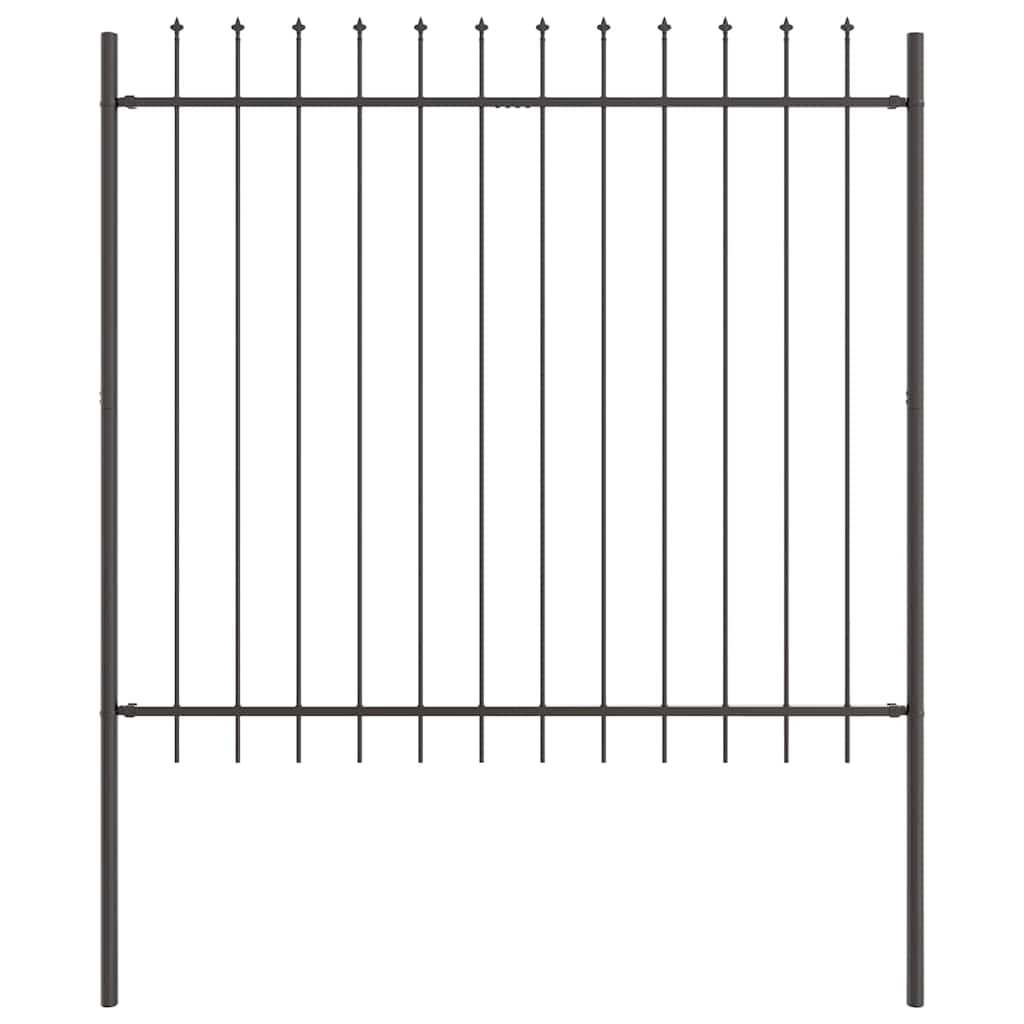Gartenzaun WOERDEN 3 stk. 5,1 x 1,5 m Pulverbeschichteter Stahl
