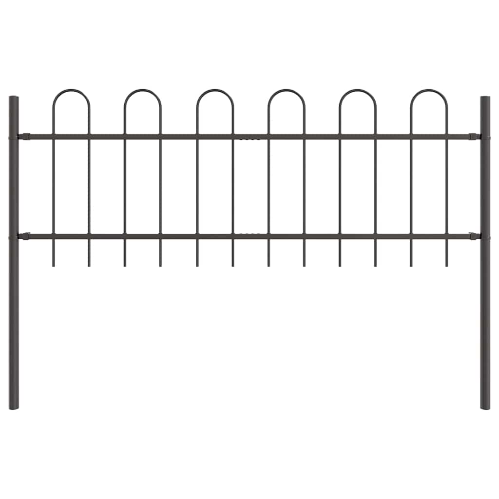 Gartenzaun BOXTEL 3 stk. 5,1 x 0,6 m Pulverbeschichteter Stahl