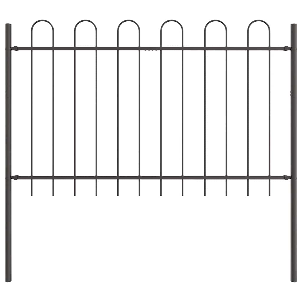 Gartenzaun BOXTEL 3 stk. 5,1 x 0,8 m Pulverbeschichteter Stahl