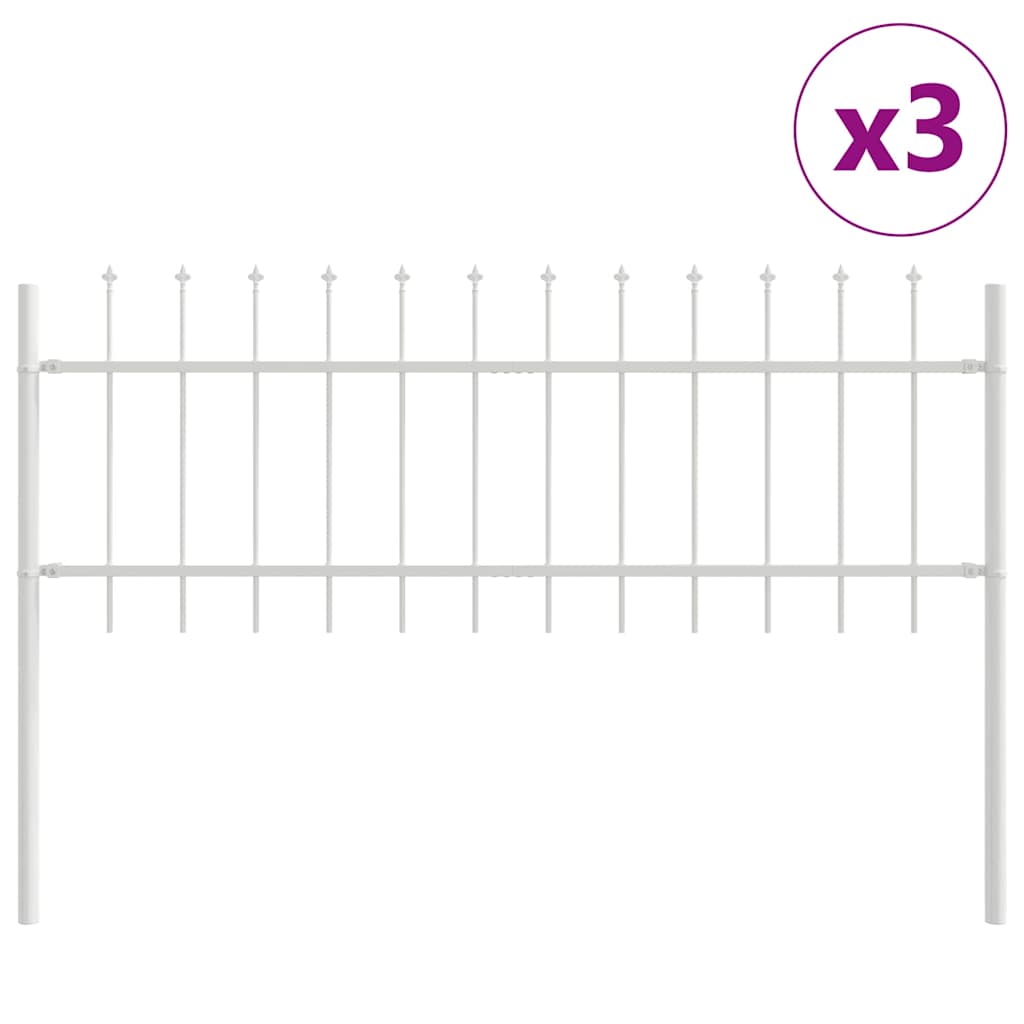 Gartenzaun WOERDEN 3 stk. 5,1 x 0,6 m Pulverbeschichteter Stahl