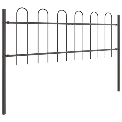 Gartenzaun BOXTEL 4 stk. 6,8 x 0,6 m Pulverbeschichteter Stahl