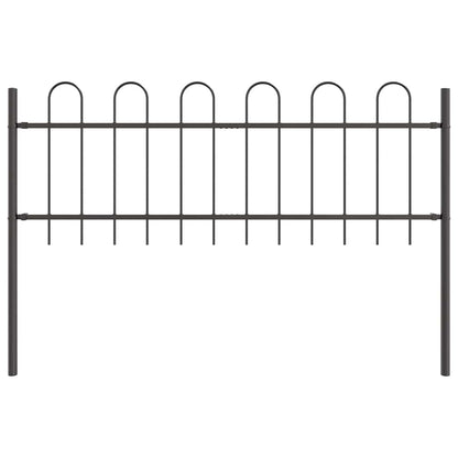 Gartenzaun BOXTEL 4 stk. 6,8 x 0,6 m Pulverbeschichteter Stahl
