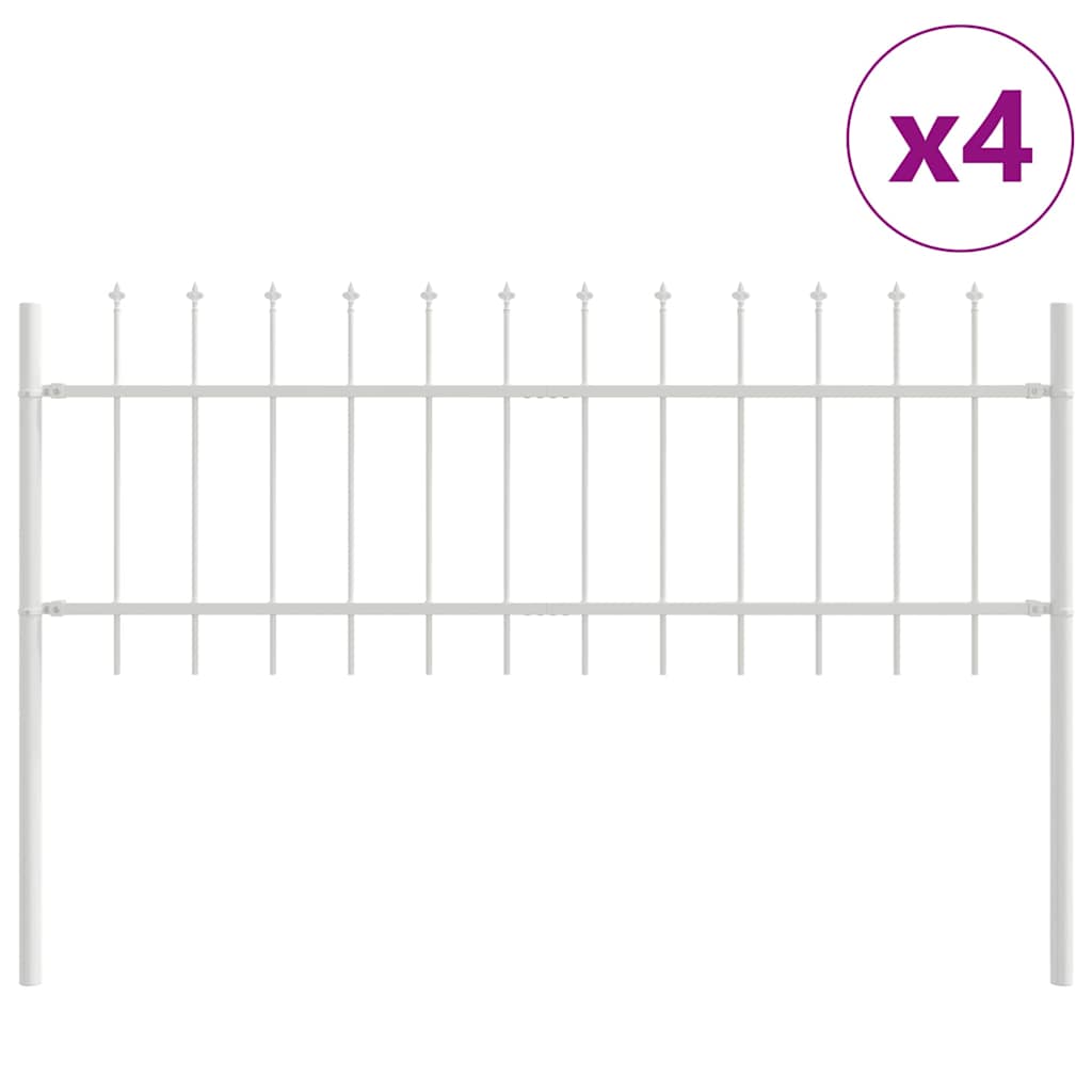 Gartenzaun WOERDEN 4 stk. 6,8 x 0,6 m Pulverbeschichteter Stahl
