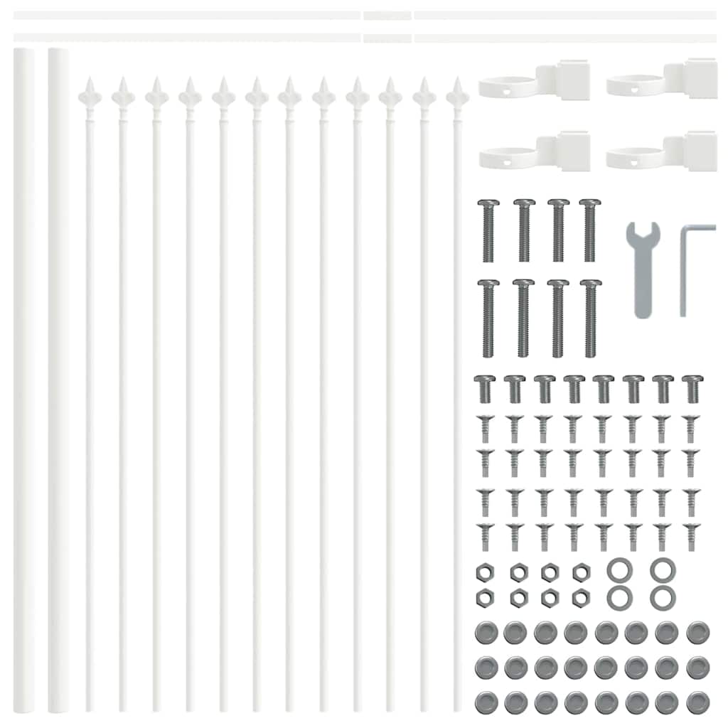 Gartenzaun WOERDEN 4 stk. 6,8 x 0,6 m Pulverbeschichteter Stahl