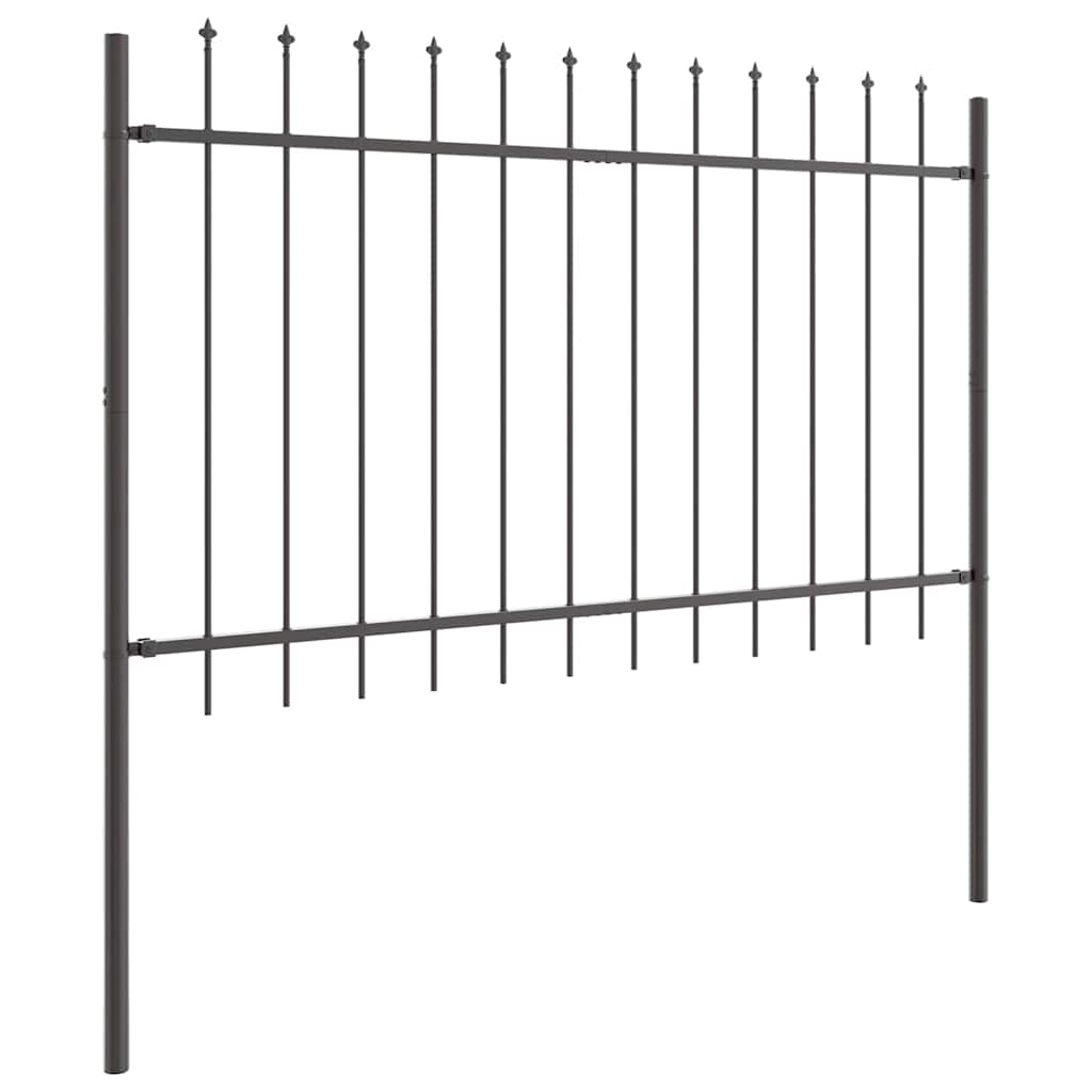 Gartenzaun WOERDEN 5 stk. 8,5 x 0,8 m Pulverbeschichteter Stahl