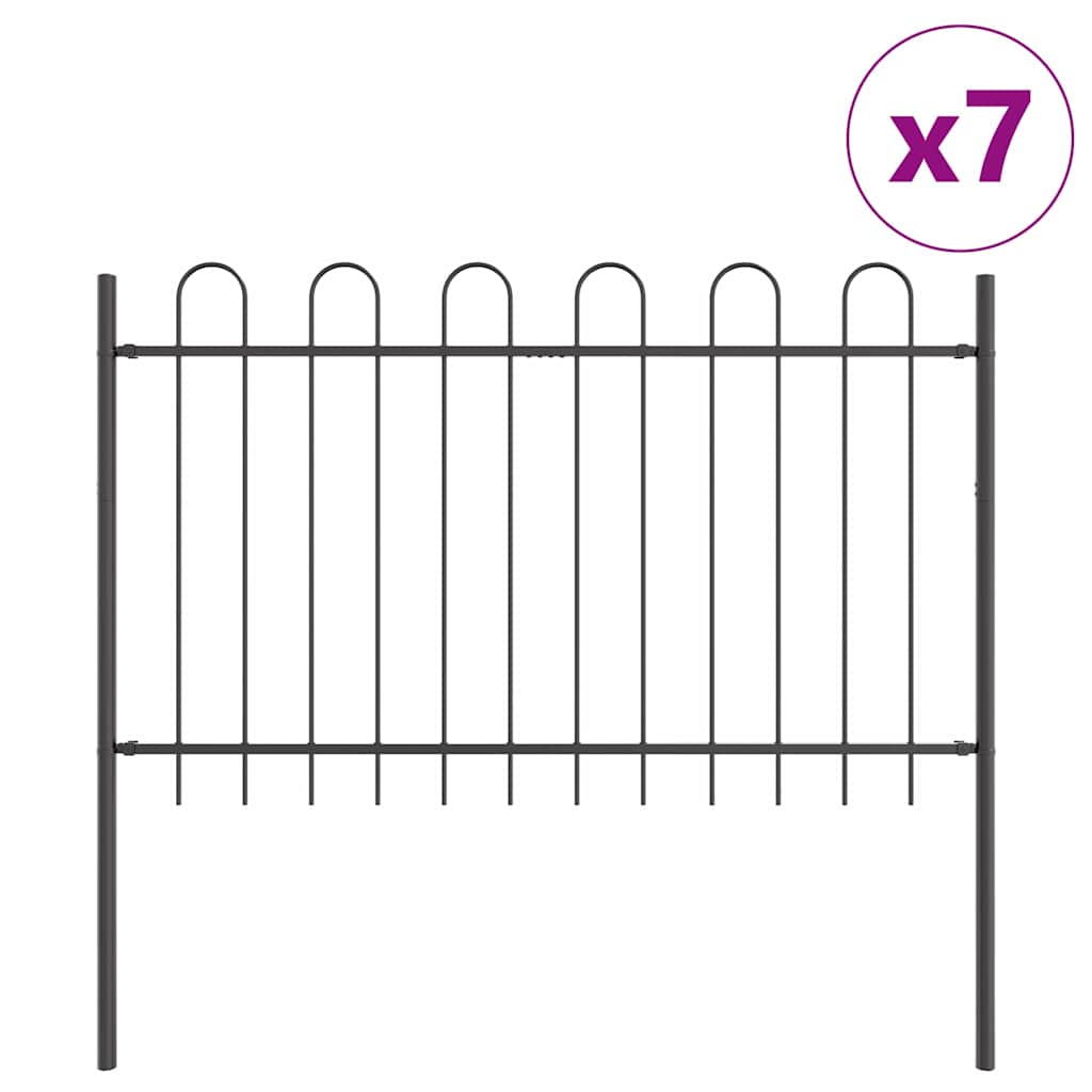 Gartenzaun BOXTEL 7 stk. 11,9 x 1,2 m Pulverbeschichteter Stahl