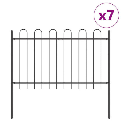 Gartenzaun BOXTEL 7 stk. 11,9 x 1,2 m Pulverbeschichteter Stahl