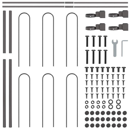 Gartenzaun BOXTEL 7 stk. 11,9 x 1,2 m Pulverbeschichteter Stahl