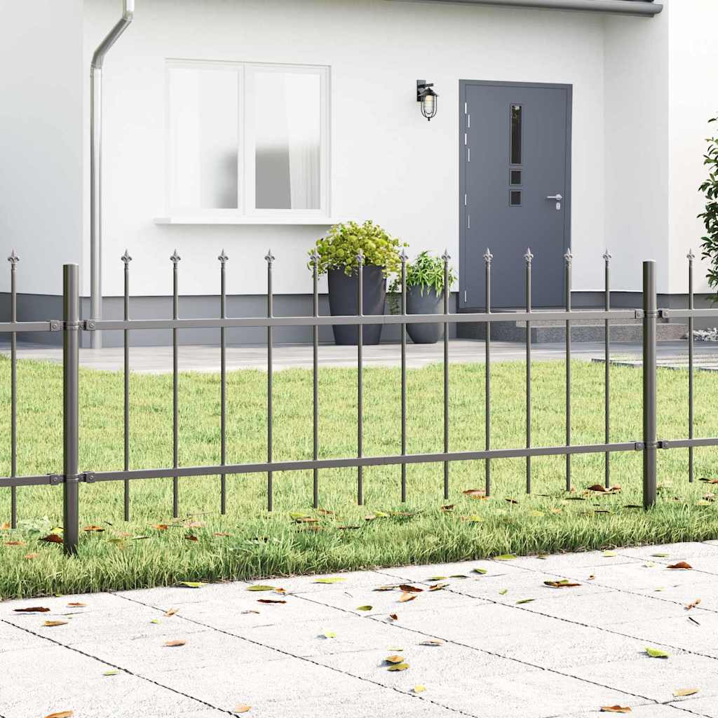 Gartenzaun WOERDEN 9 stk. 15,3 x 0,6 m Grau