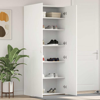 Schuhschrank 80 x 35,5 x 180 cm Holzwerkstoff Weiß
