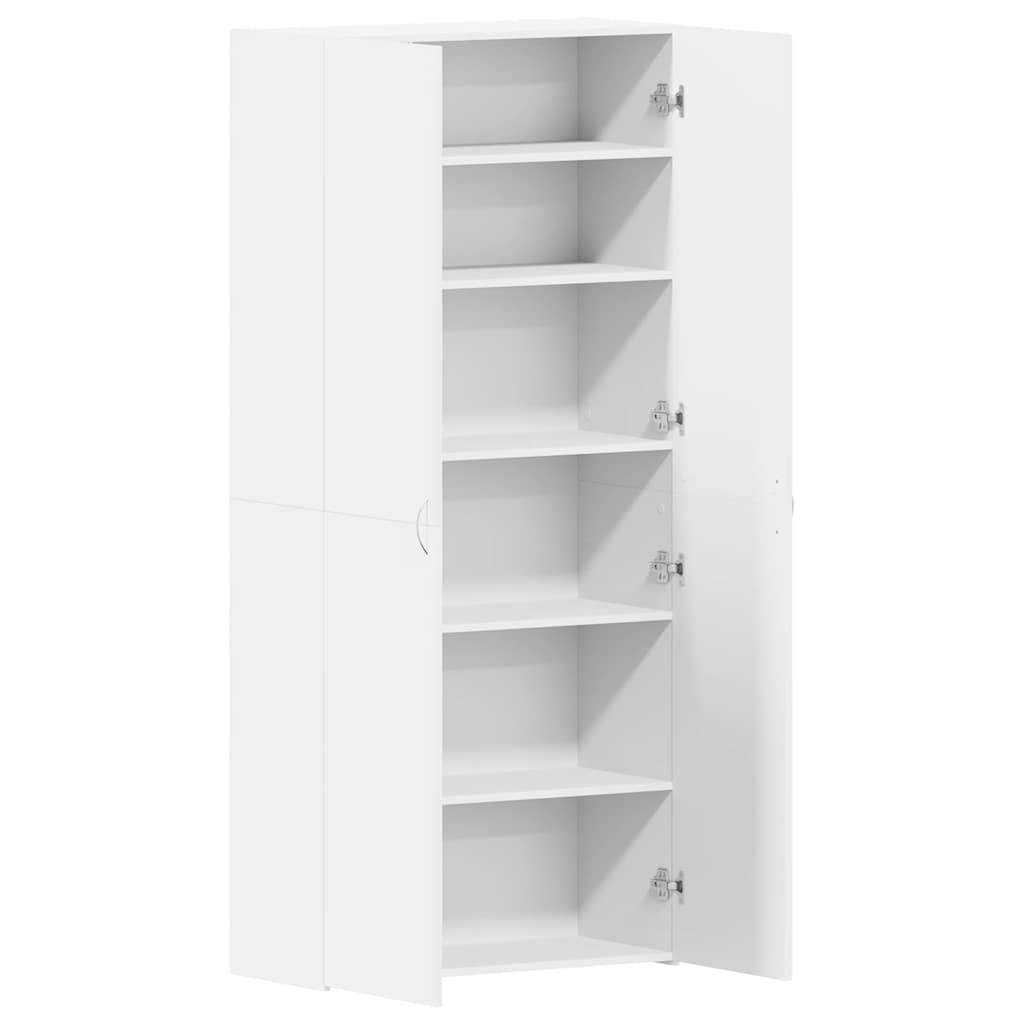 Schuhschrank 80 x 35,5 x 180 cm Holzwerkstoff Weiß