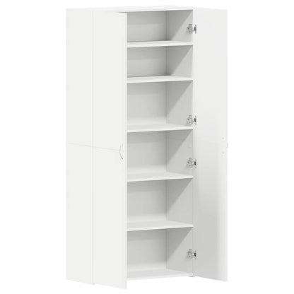 Schuhschrank 80 x 35,5 x 180 cm Holzwerkstoff Weiß