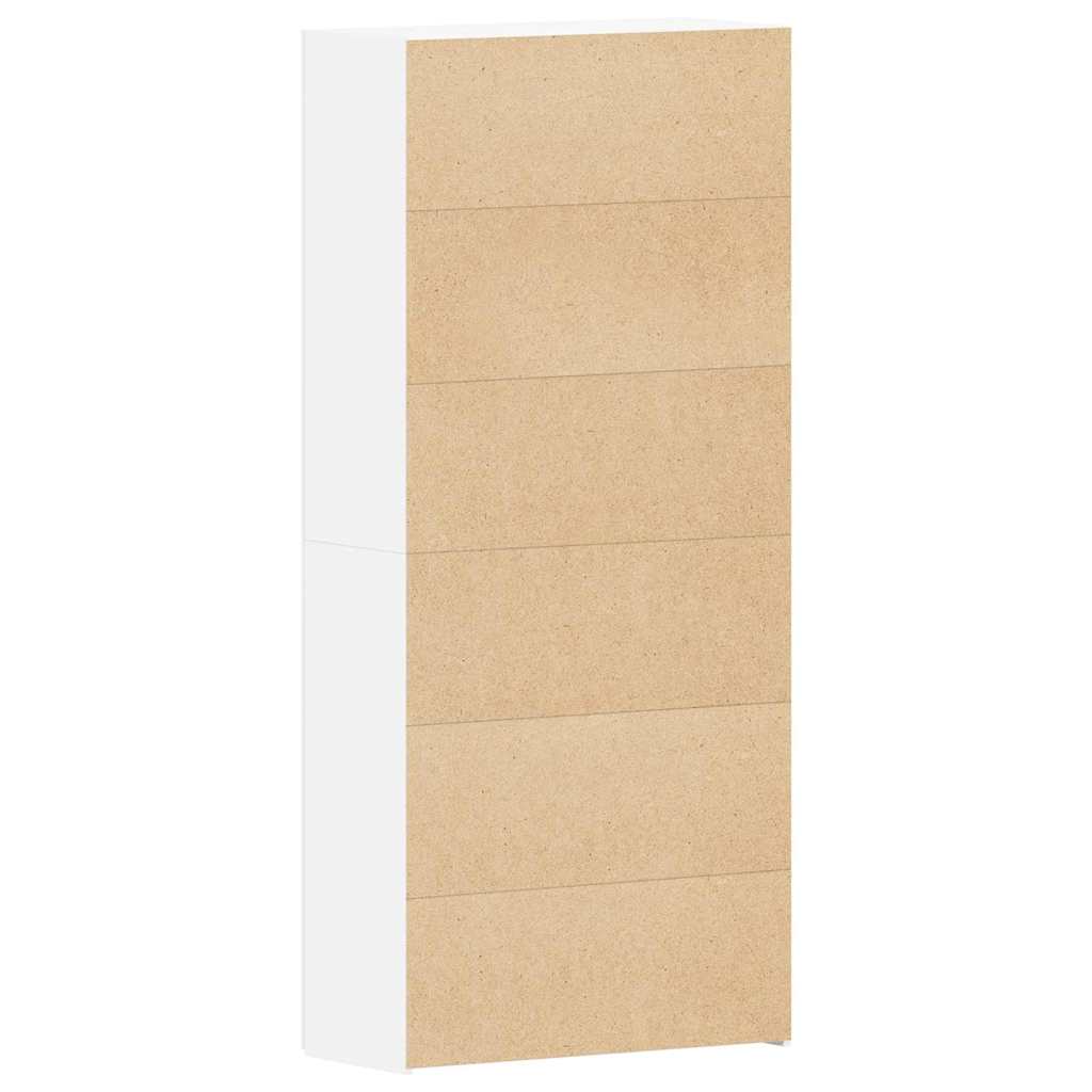 Schuhschrank 80 x 35,5 x 180 cm Holzwerkstoff Weiß