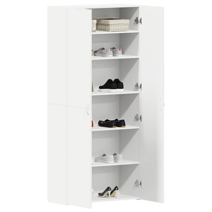 Schuhschrank 80 x 35,5 x 180 cm Holzwerkstoff Weiß