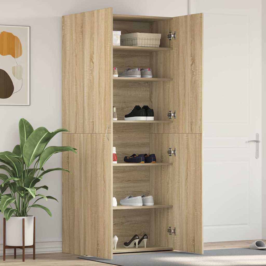 Schuhschrank 80 x 35,5 x 180 cm Holzwerkstoff Braun