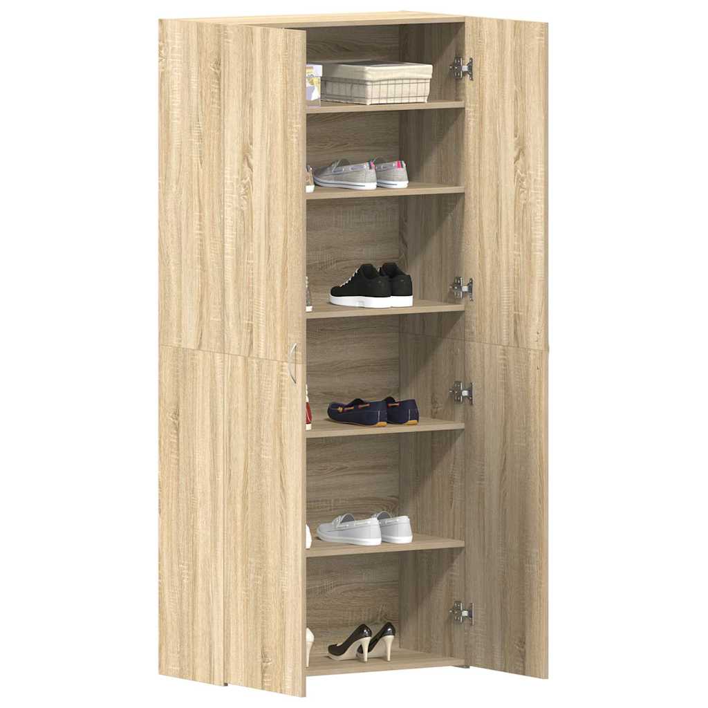 Schuhschrank 80 x 35,5 x 180 cm Holzwerkstoff Braun