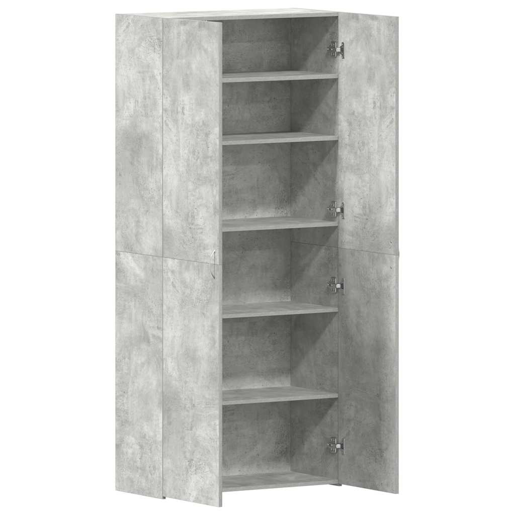 Schuhschrank 80 x 35,5 x 180 cm Holzwerkstoff Grau