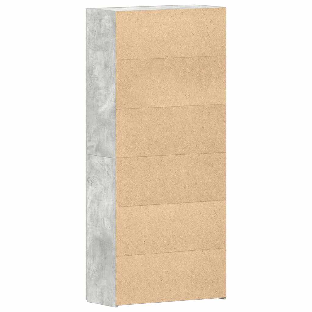 Schuhschrank 80 x 35,5 x 180 cm Holzwerkstoff Grau