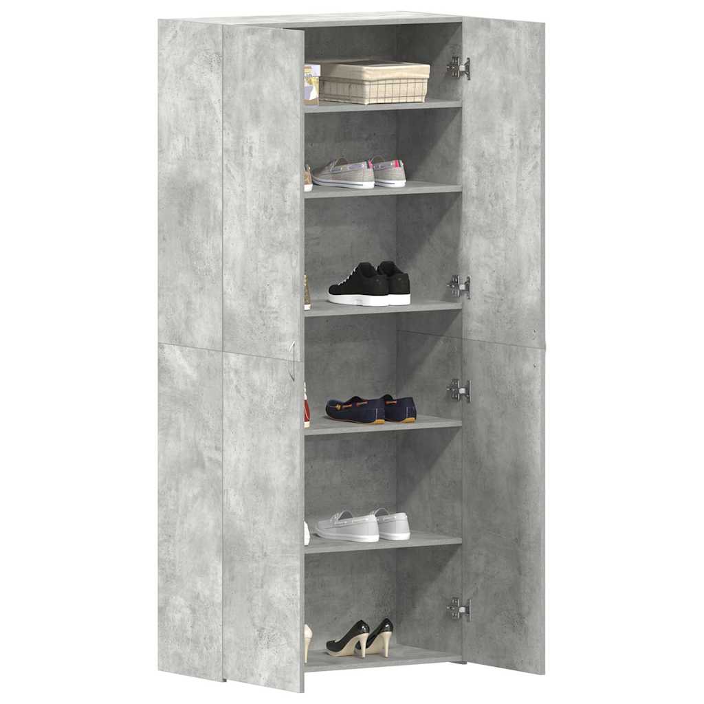 Schuhschrank 80 x 35,5 x 180 cm Holzwerkstoff Grau