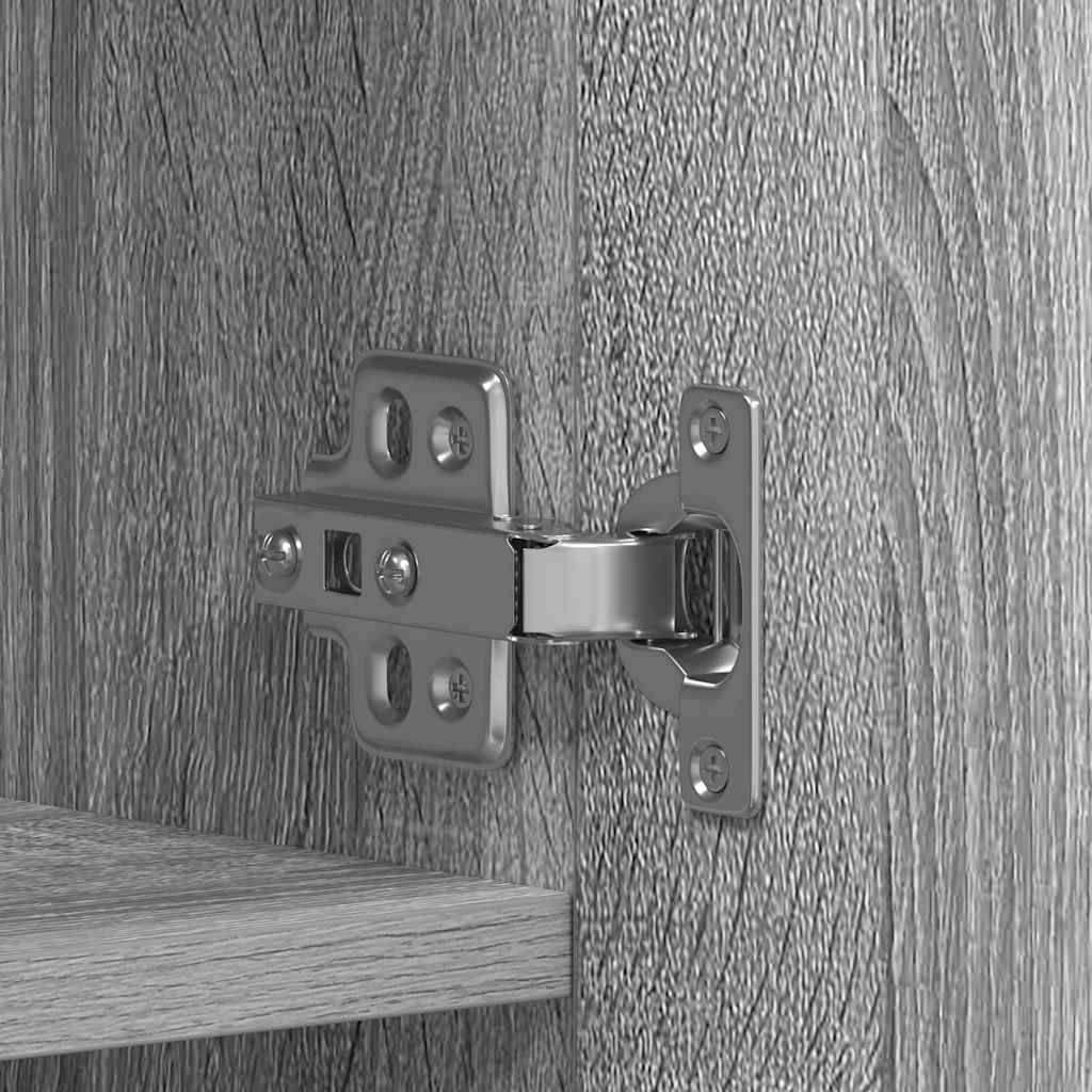 Schuhschrank 80 x 35,5 x 180 cm Holzwerkstoff Grau