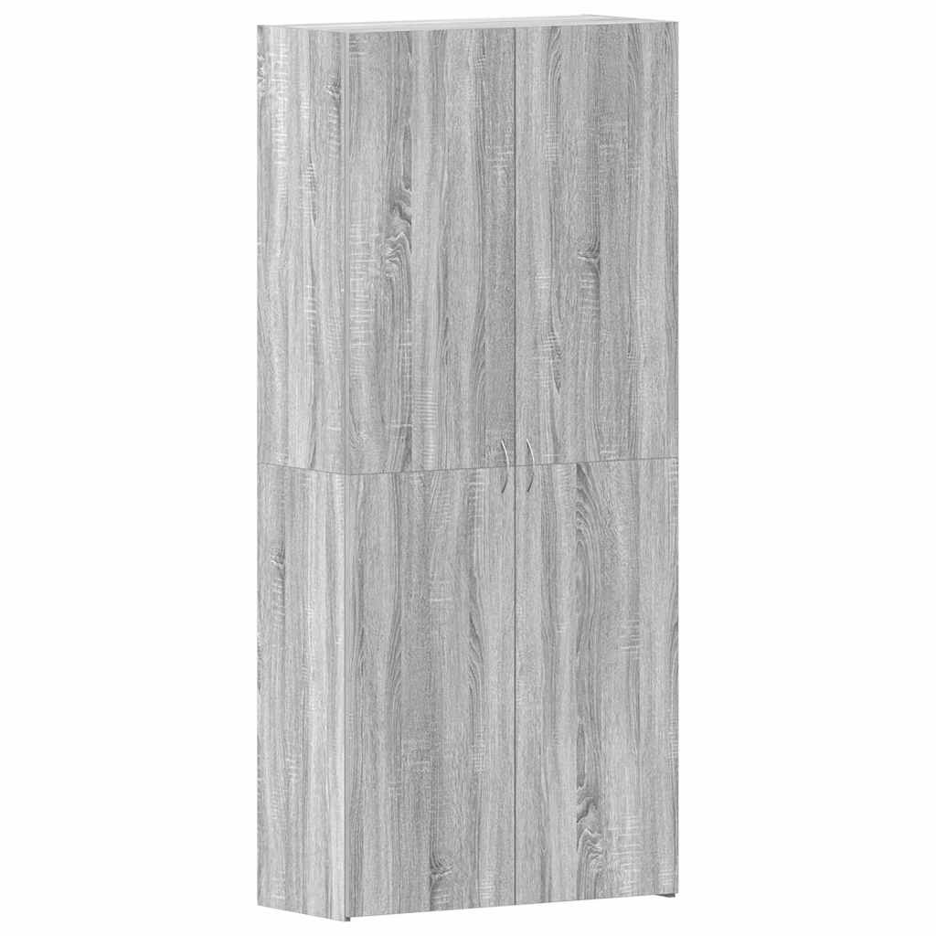 Schuhschrank 80 x 35,5 x 180 cm Holzwerkstoff Grau