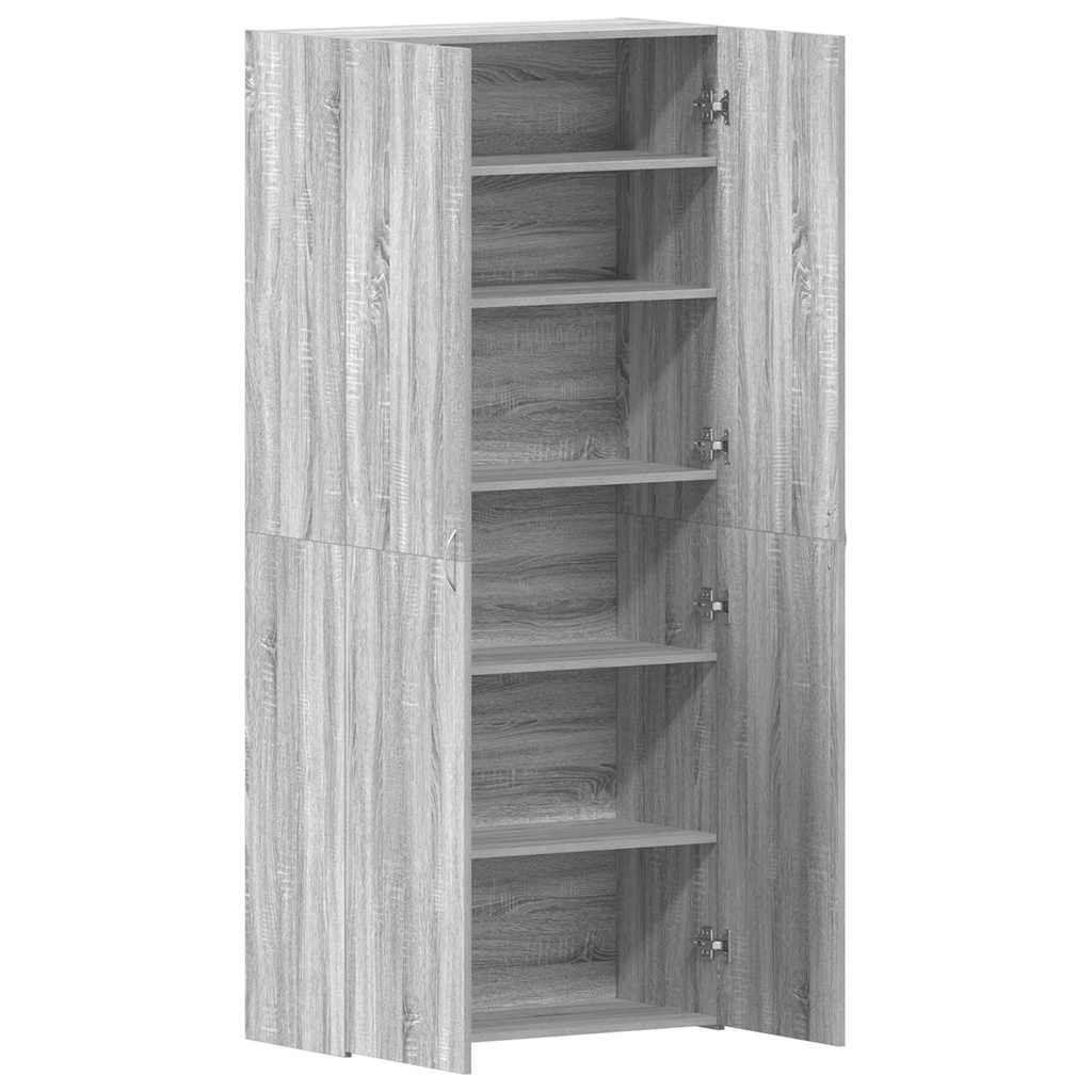 Schuhschrank 80 x 35,5 x 180 cm Holzwerkstoff Grau