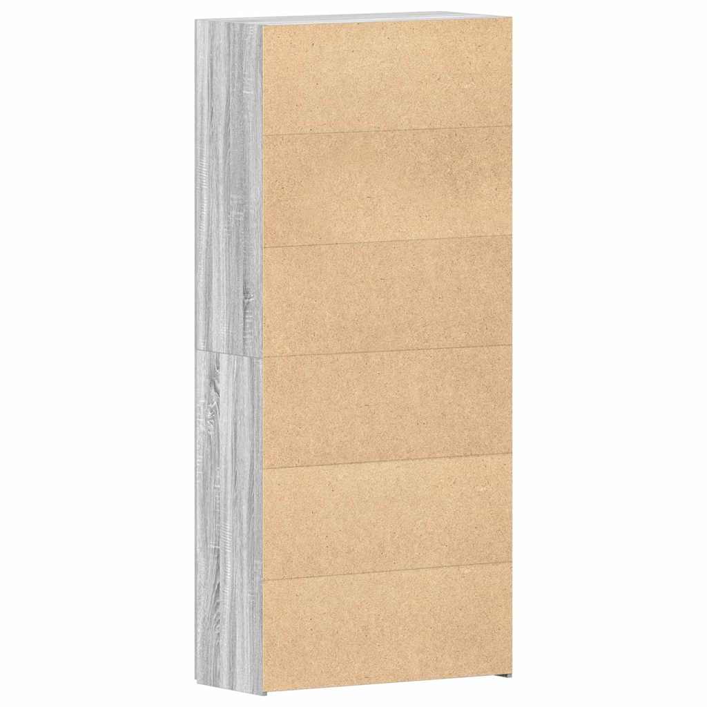 Schuhschrank 80 x 35,5 x 180 cm Holzwerkstoff Grau