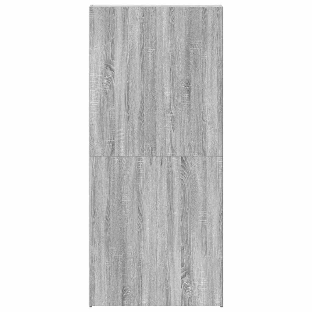 Schuhschrank 80 x 35,5 x 180 cm Holzwerkstoff Grau