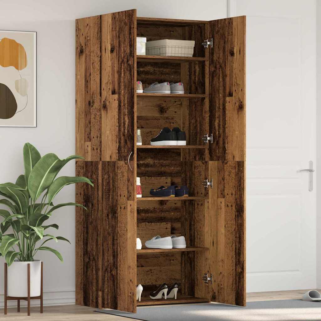 Schuhschrank 80 x 35,5 x 180 cm Holzwerkstoff Braun
