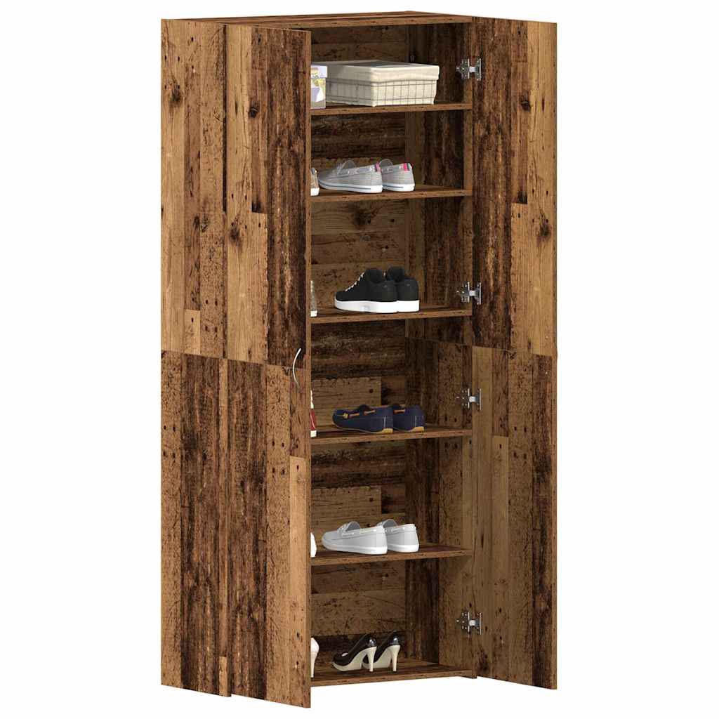 Schuhschrank 80 x 35,5 x 180 cm Holzwerkstoff Braun