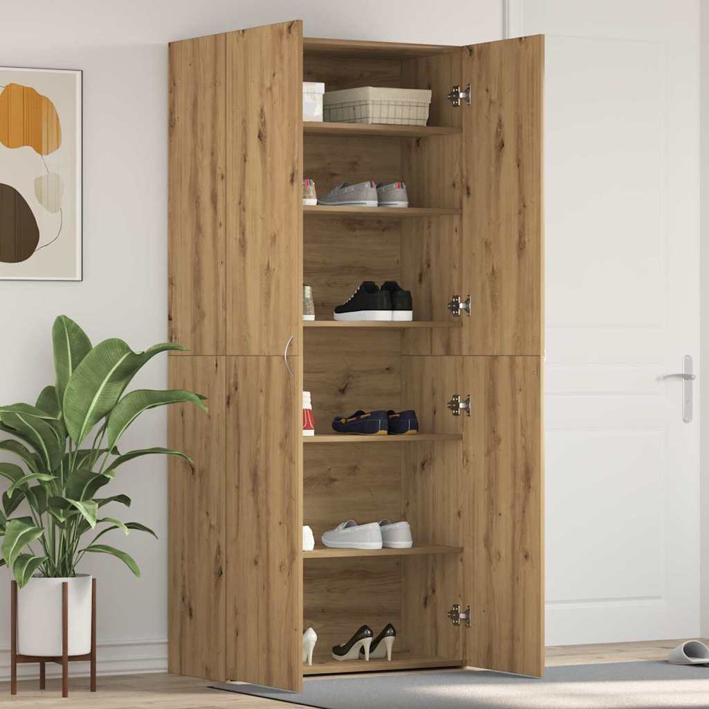 Schuhschrank 80 x 35,5 x 180 cm Holzwerkstoff Braun
