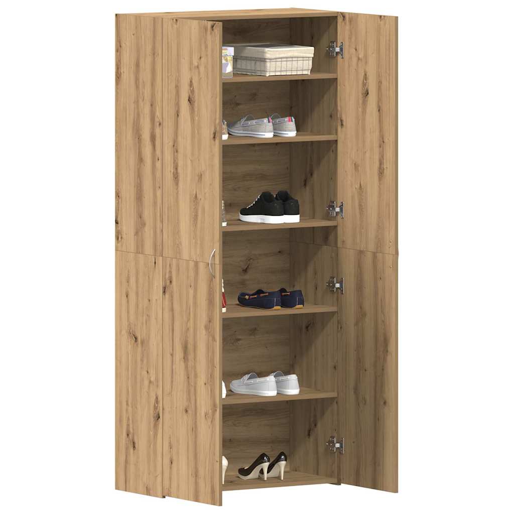 Schuhschrank 80 x 35,5 x 180 cm Holzwerkstoff Braun