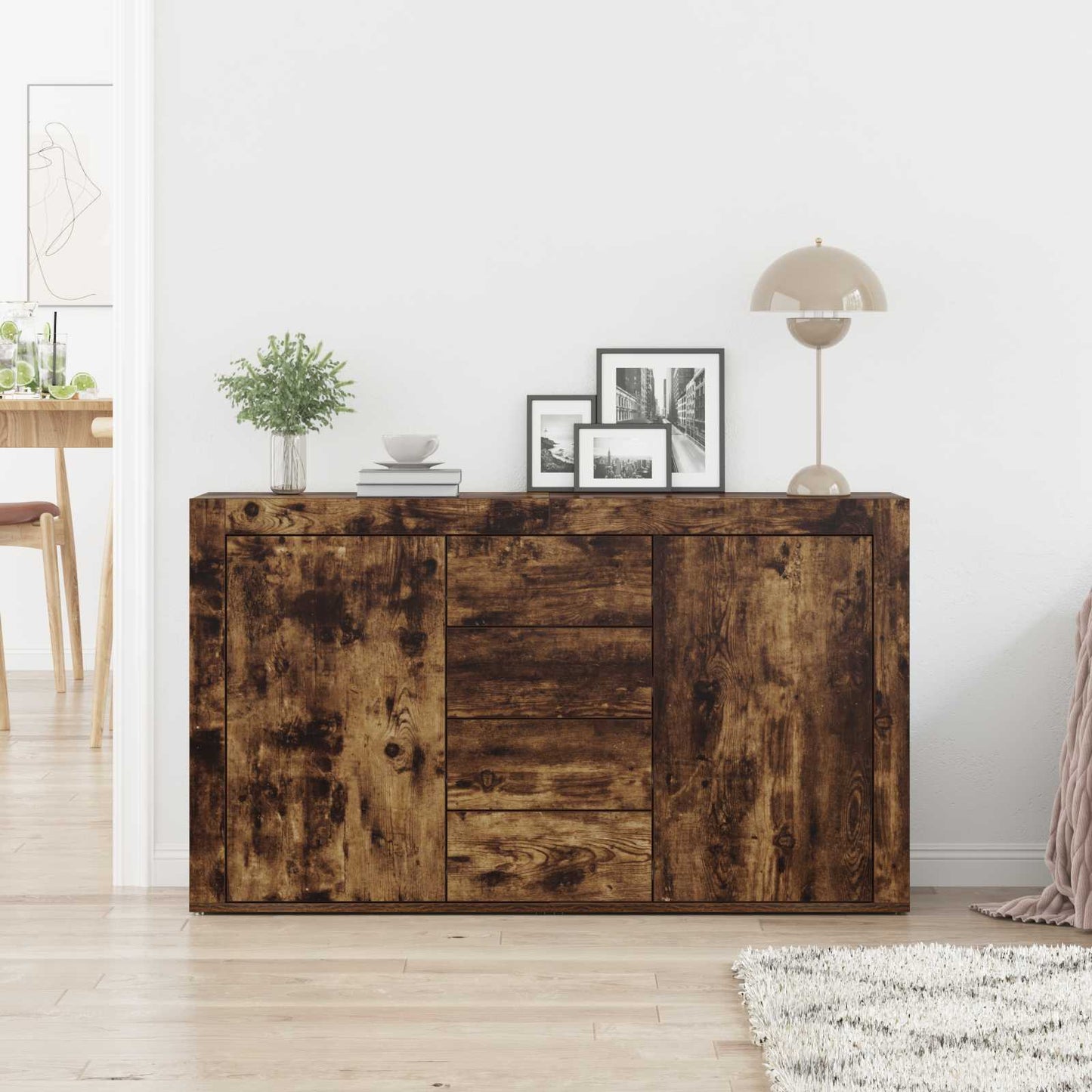 Sideboard Geräucherte Eiche 120 x 36 x 69 cm Holzwerkstoff