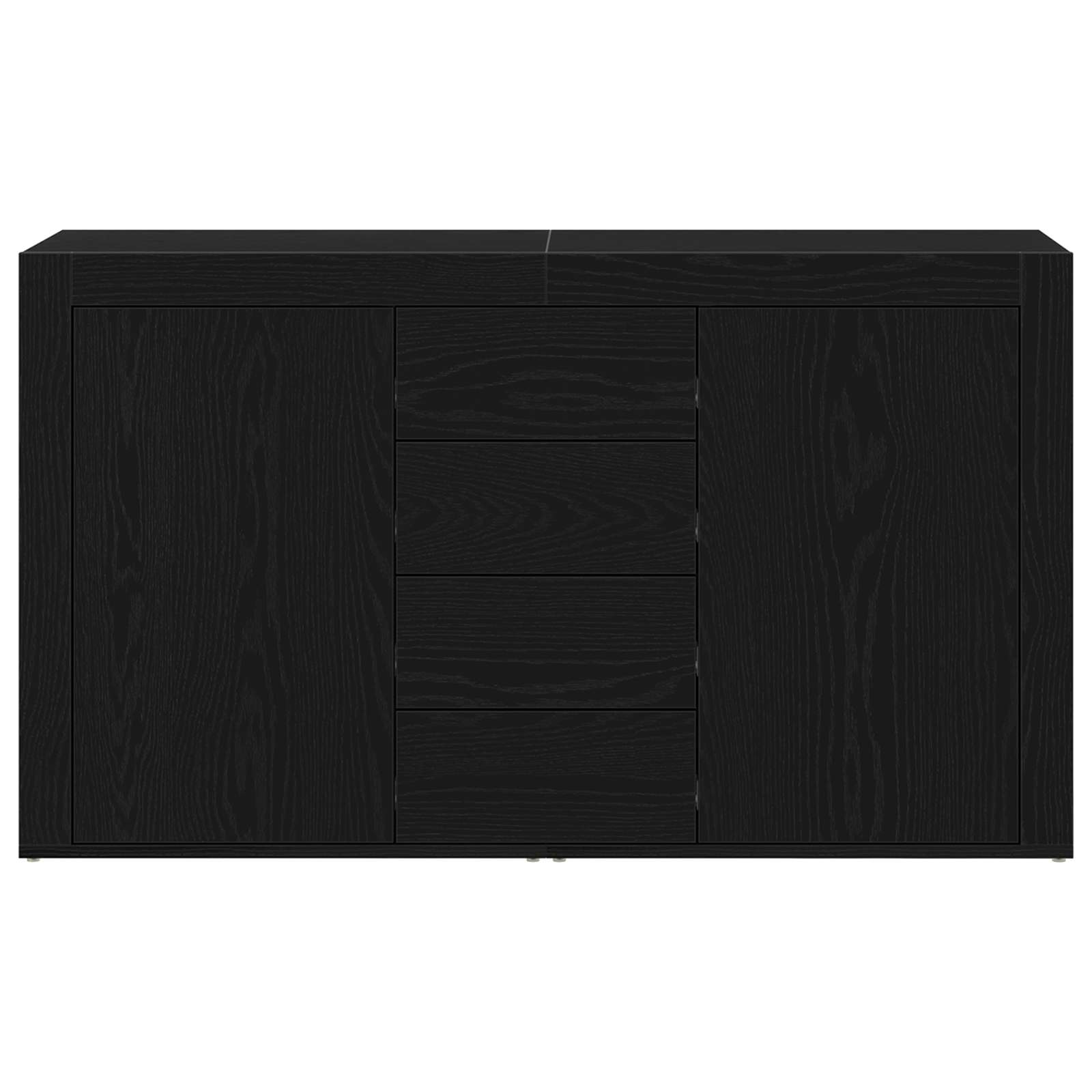 Sideboard Schwarz Eichen-Optik 120 x 36 x 69 cm Holzwerkstoff