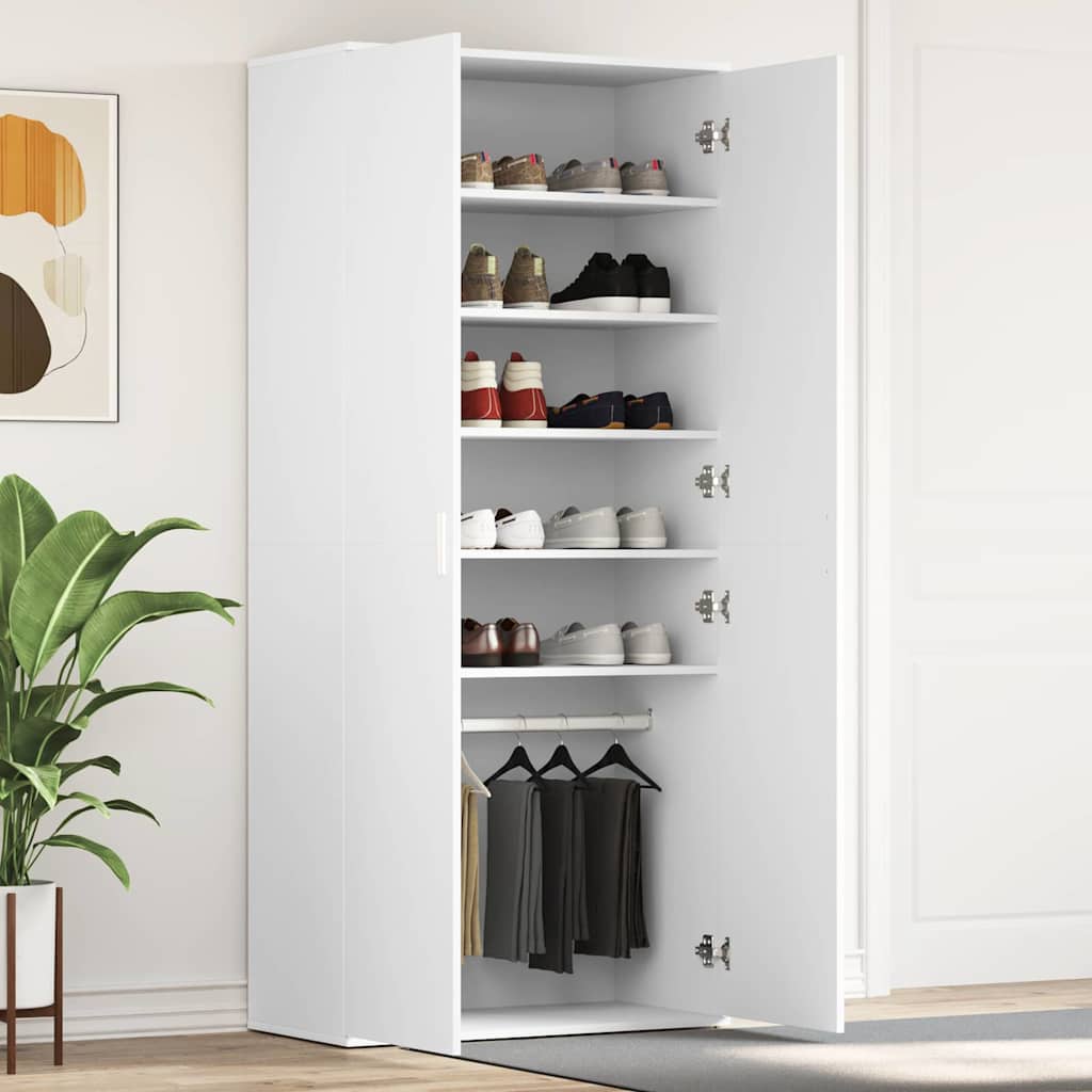 Schuhschrank 80 x 39 x 178 cm Holzwerkstoff Weiß