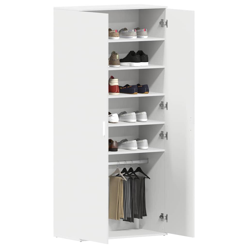 Schuhschrank 80 x 39 x 178 cm Holzwerkstoff Weiß
