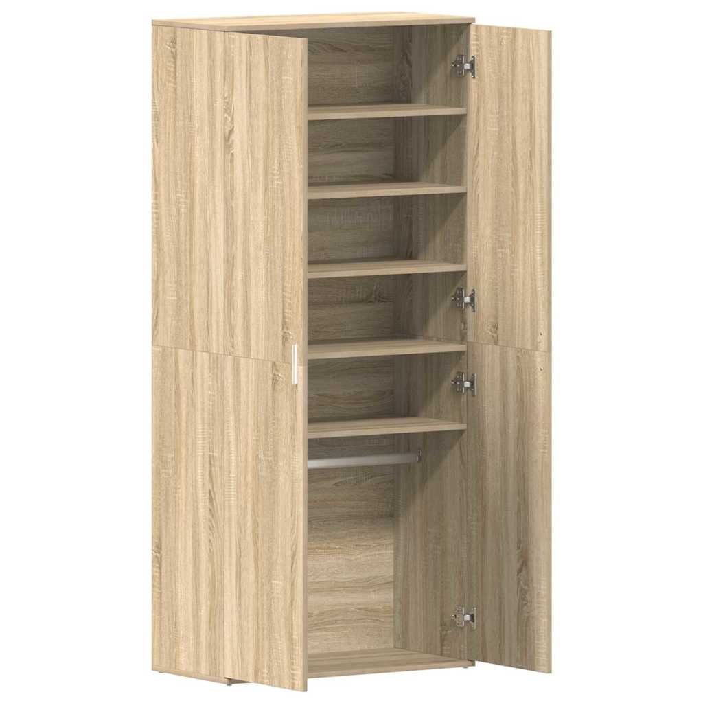 Schuhschrank mit Tür Braun 80 x 39 x 180 cm Holzwerkstoff