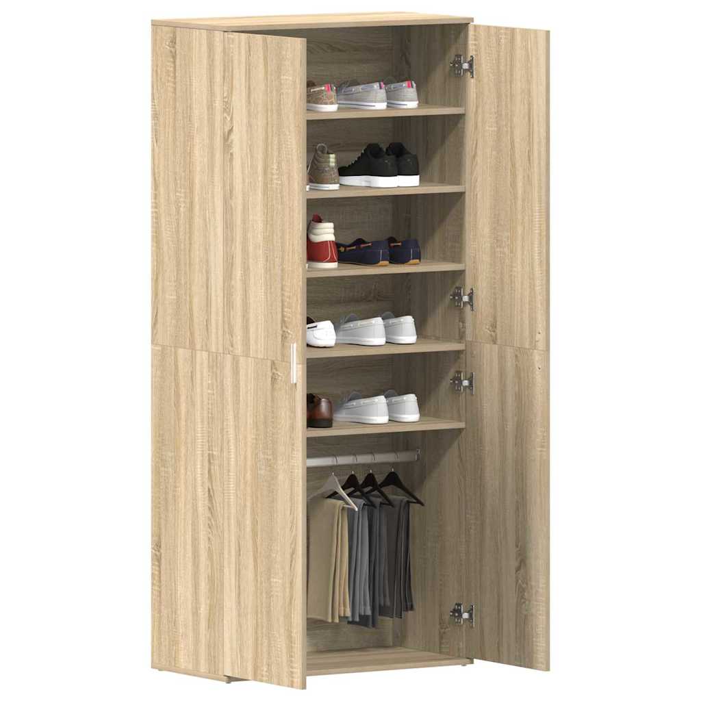 Schuhschrank 80 x 39 x 178 cm Holzwerkstoff Sonoma-Eiche