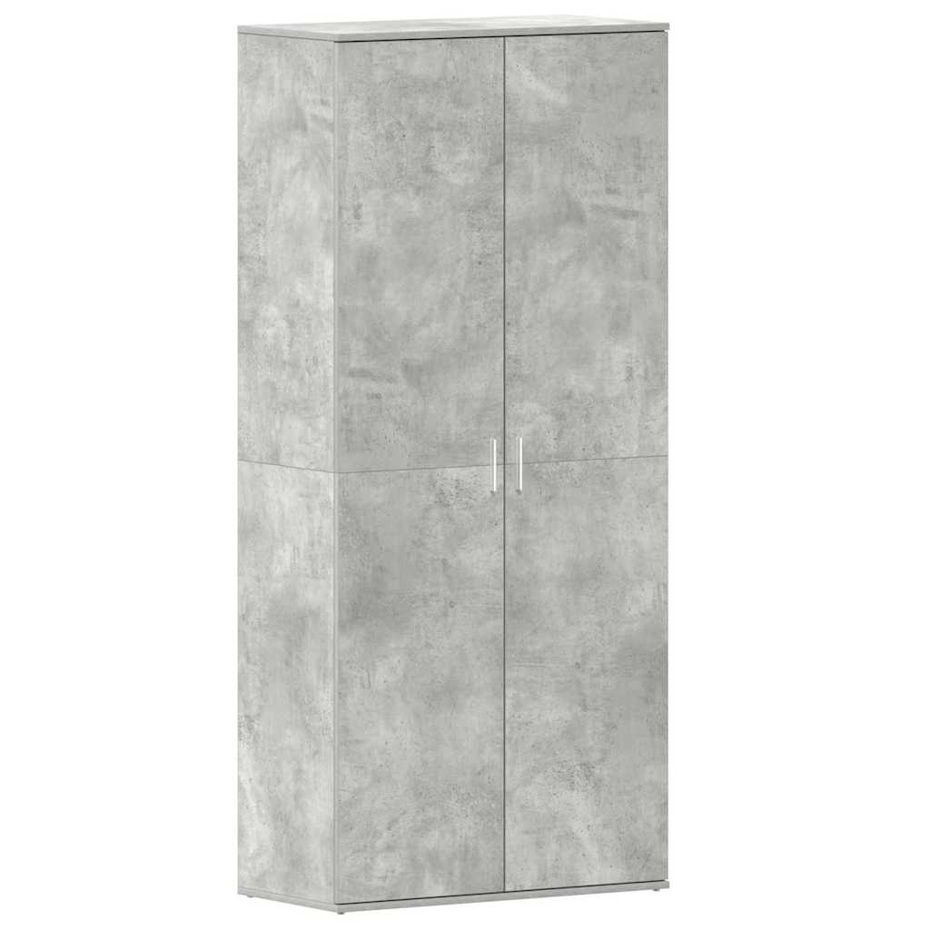 Schuhschrank 80 x 39 x 178 cm Holzwerkstoff Beton Grau