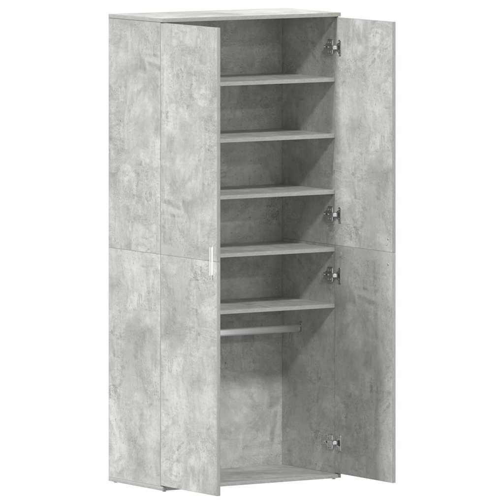 Schuhschrank 80 x 39 x 178 cm Holzwerkstoff Beton Grau