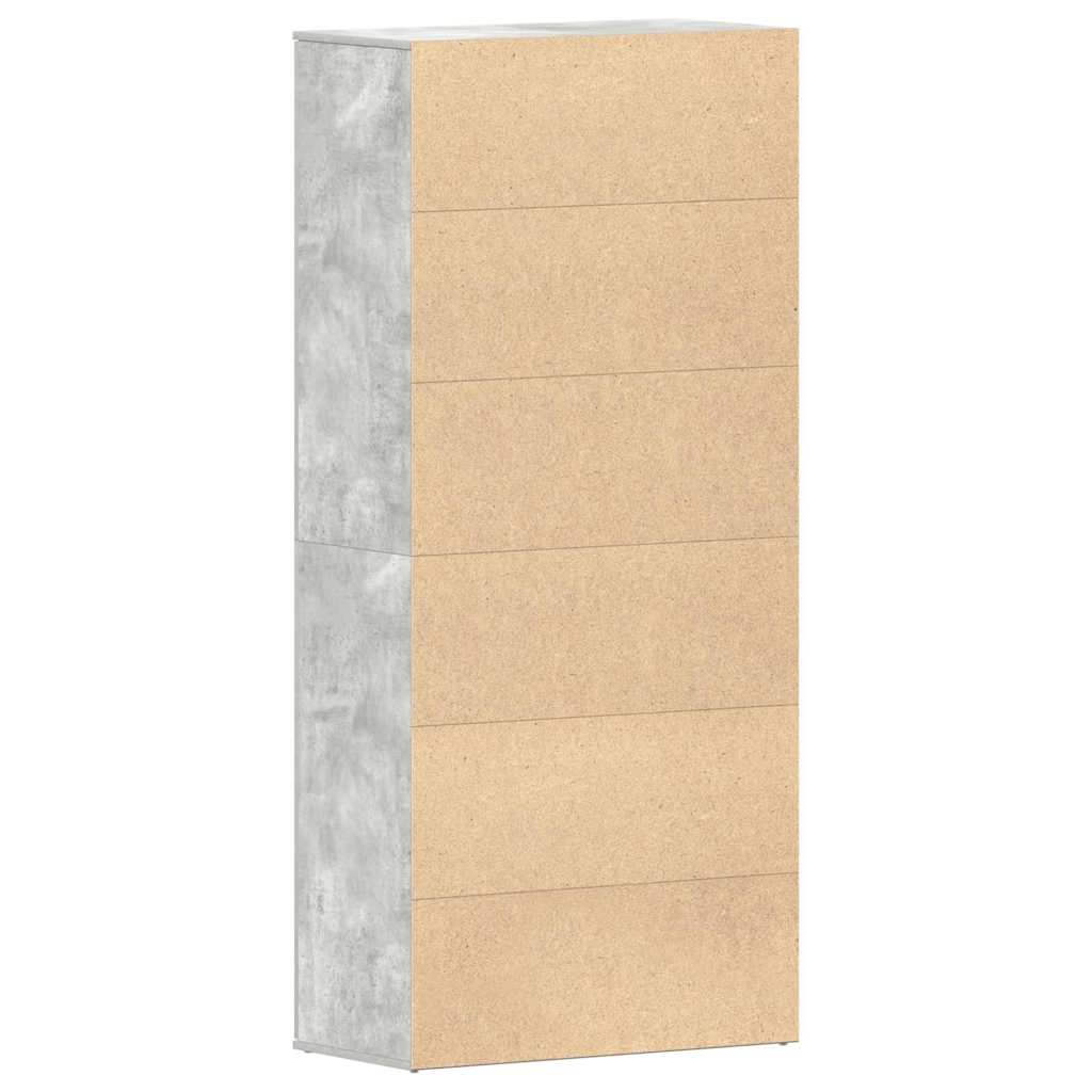Schuhschrank 80 x 39 x 178 cm Holzwerkstoff Beton Grau