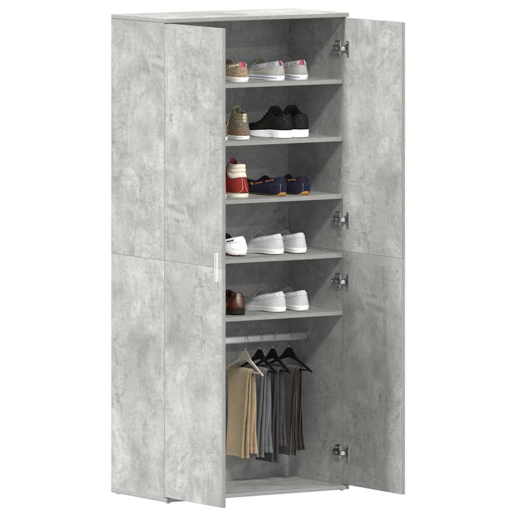 Schuhschrank 80 x 39 x 178 cm Holzwerkstoff Beton Grau