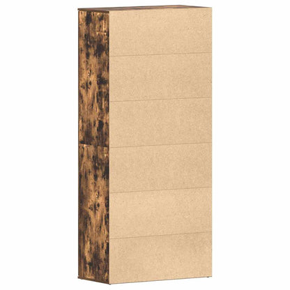 Schuhschrank 80 x 39 x 178 cm Holzwerkstoff Geräucherte Eiche