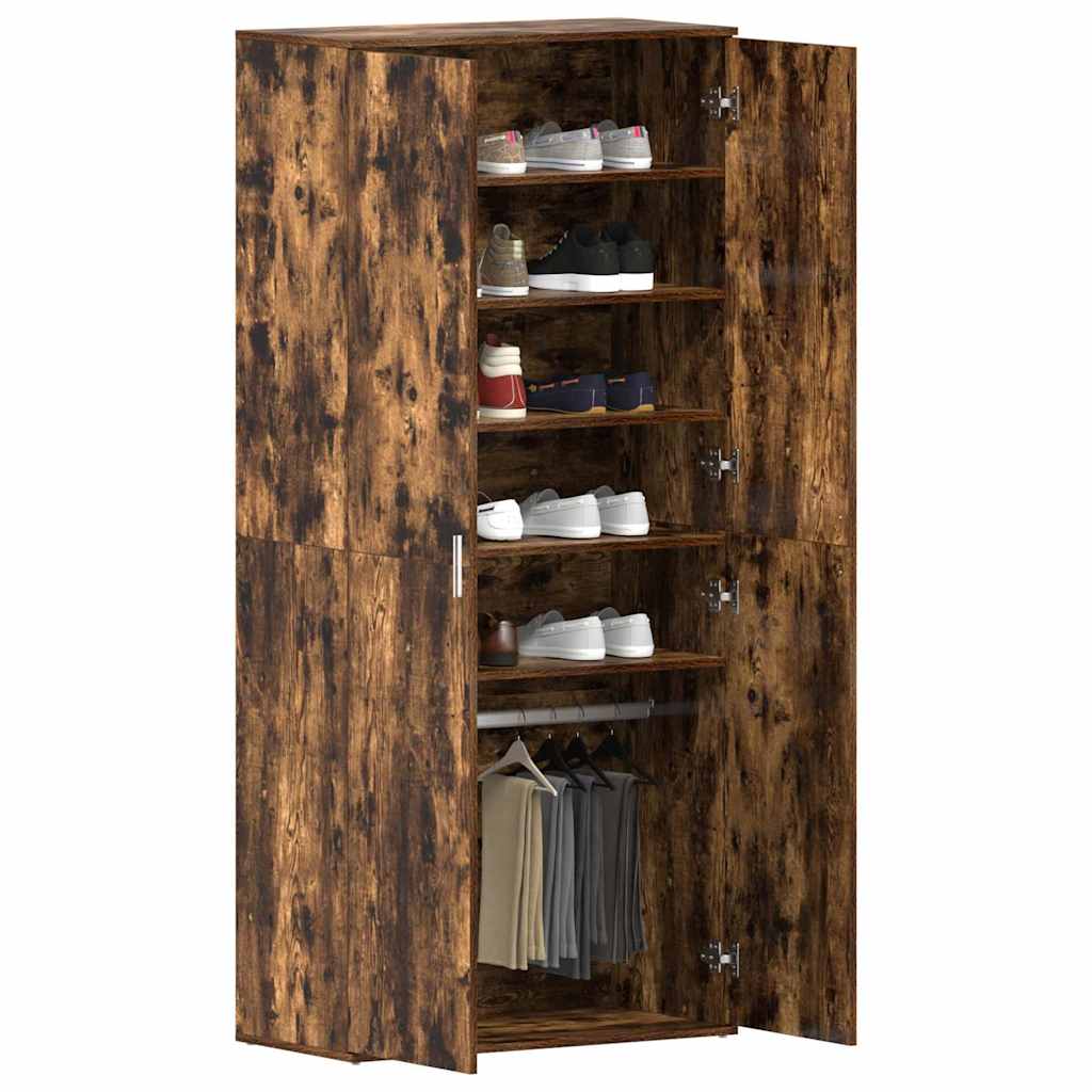 Schuhschrank mit Tür Braun 80 x 39 x 180 cm Holzwerkstoff