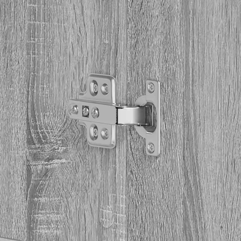 Schuhschrank mit Tür Grau 80 x 39 x 180 cm Holzwerkstoff