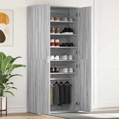Schuhschrank 80 x 39 x 178 cm Holzwerkstoff Graues Sonoma