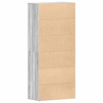 Schuhschrank 80 x 39 x 178 cm Holzwerkstoff Graues Sonoma