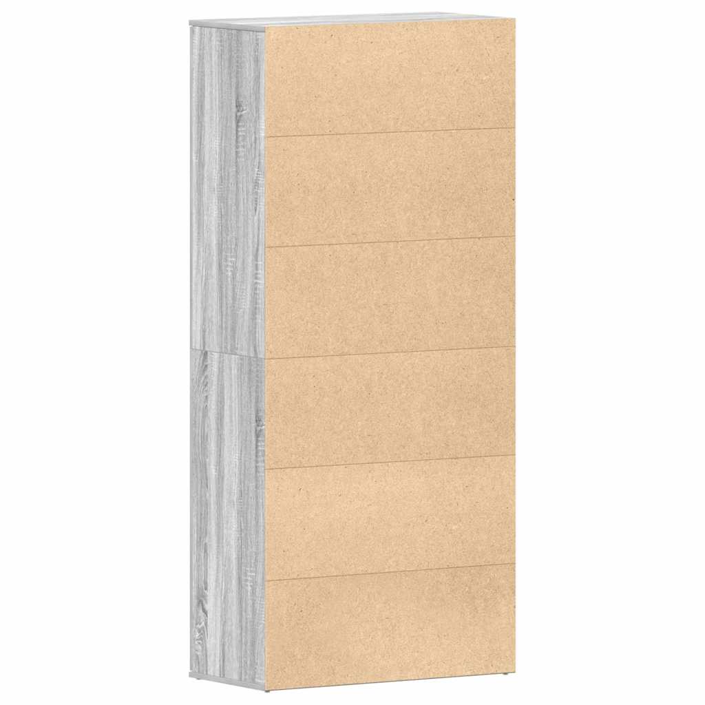 Schuhschrank mit Tür Grau 80 x 39 x 180 cm Holzwerkstoff